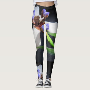 Lila och vit ris leggings
