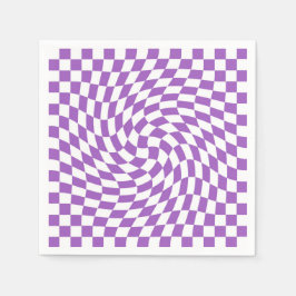 Lila och vit rutig schackbrädemönster  pappersservett