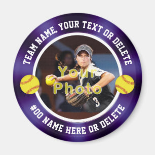 Lila och vit, Softball ThMeed Party favors Magnet