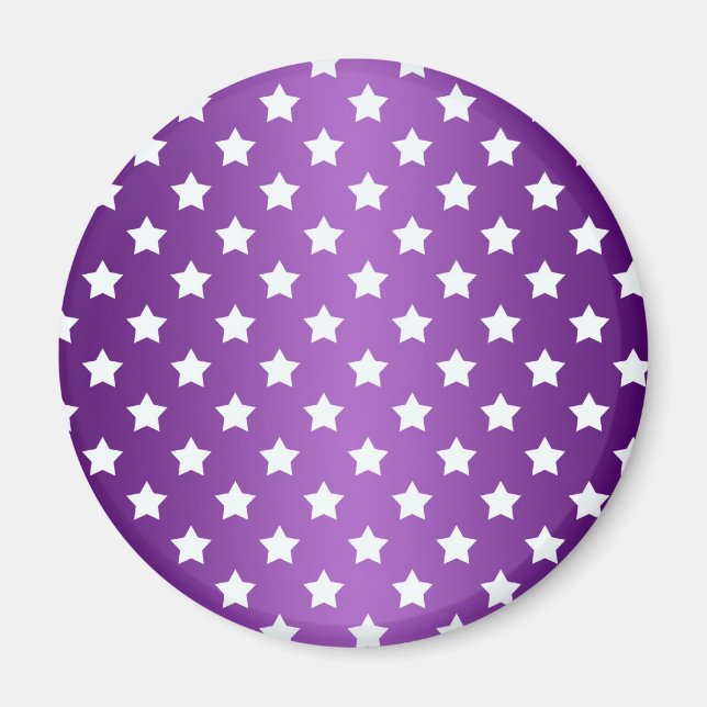 Lila och vit stjärnmönster magnet (Framsidan)
