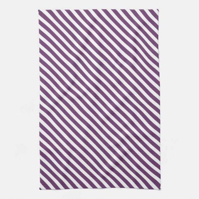 Lila och vit stripe Mönster Kökshandduk (Vertikal)
