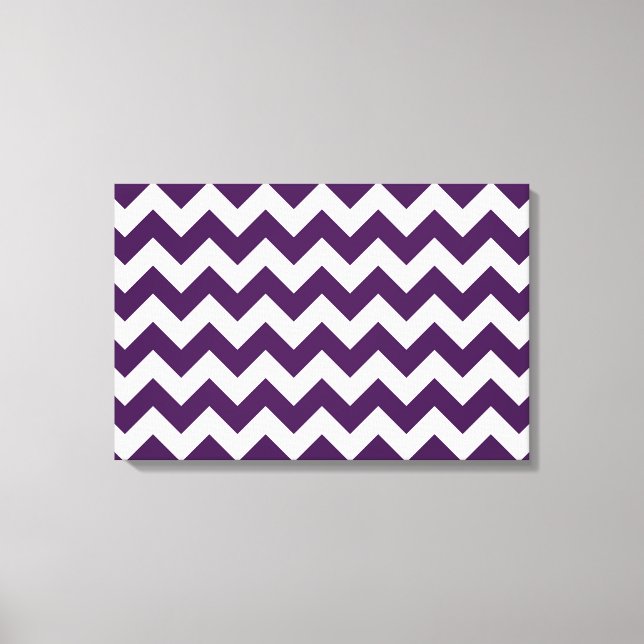 Lila och vit Zigzag Canvastryck (Framsida)