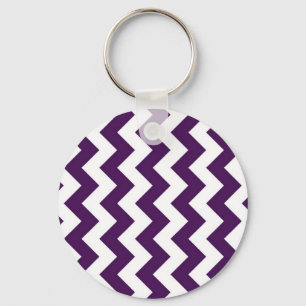 Lila och vit Zigzag Nyckelring
