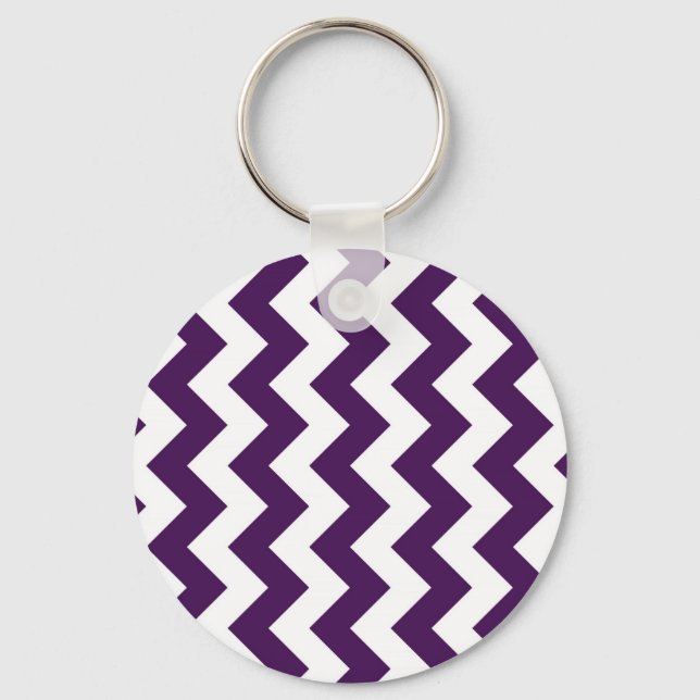 Lila och vit Zigzag Nyckelring (Framsida)