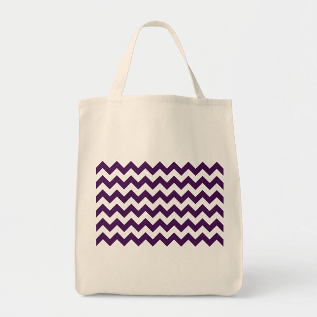 Lila och vit Zigzag Tygkasse (Framsidan)