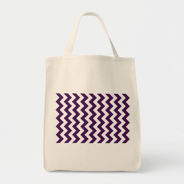 Lila och vit Zigzag Tygkasse (Framsidan)