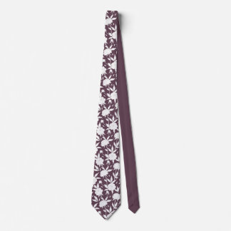 Lila och Vita Blommönstret Marskalkar Bröllop Slips