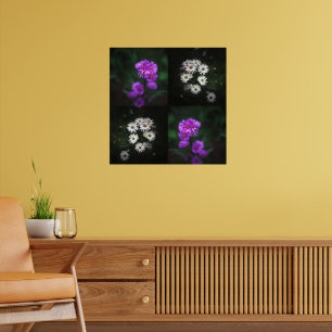 Lila och Vita Blommor Poster