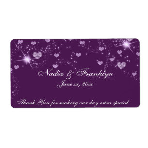 Lila och vita Bröllop, Tack-etikett Fraktsedel