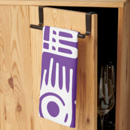 lila och vita dockor 1 av 4 kökshandduk