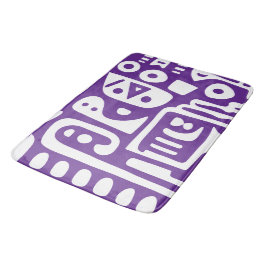 lila och vita doodlar 4 av 4 badrumsmatta