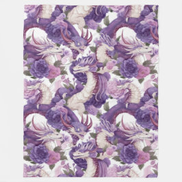 Lila och vita drakar och Ro Fleece Blanket