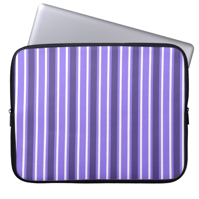 Lila och vita kandiser rand laptop fodral (Framsidan)
