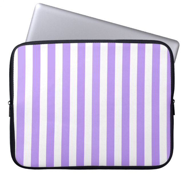 Lila och vita kandiser rand laptop fodral (Framsidan)