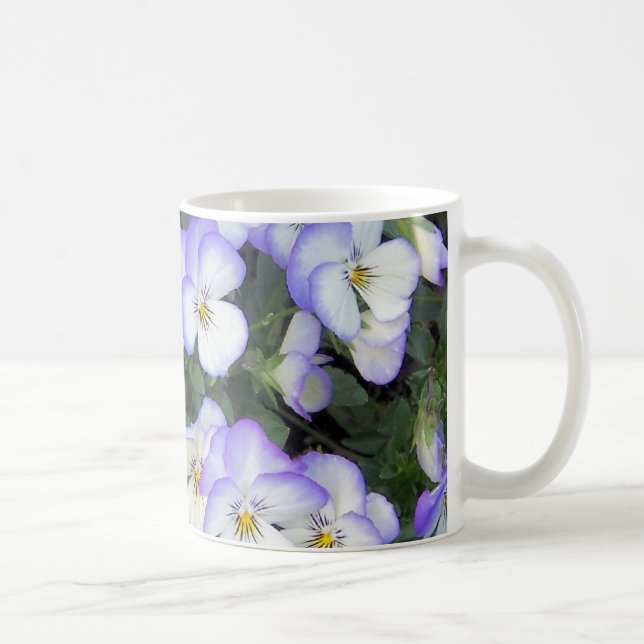 Lila och vita paneler kaffemugg (Höger)