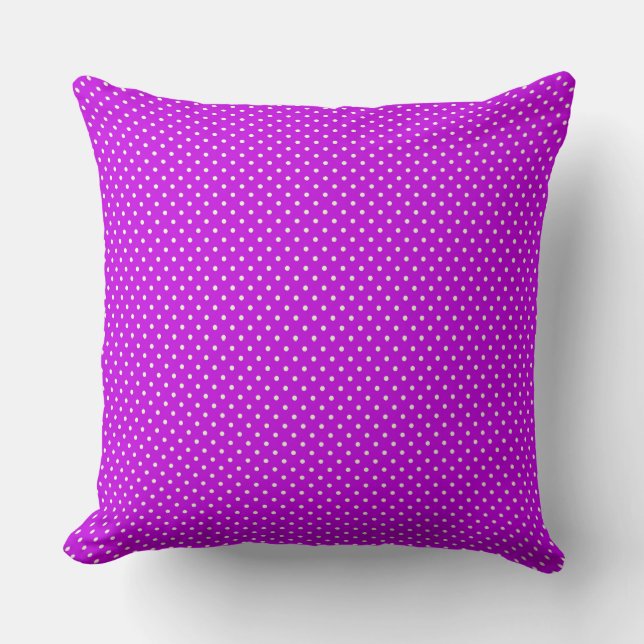 Lila och Vita Polka dots Dekorativ kudde (Framsida)
