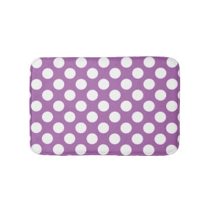 Lila och vita polka dots mönster badrumsmatta