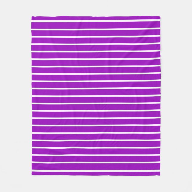 Lila och vita randiga design fleecefilt (Framsidan)