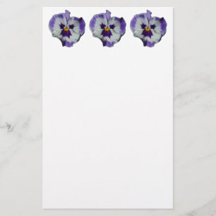 Lila och vita rutor Färgfull Blommigt Brevpapper