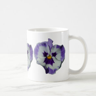 Lila och vita rutor Färgfull Blommigt Kaffemugg