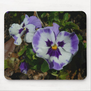 Lila och vita rutor Färgfull Blommigt Musmatta