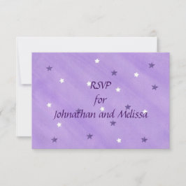 Lila och vita stjärnor Lavendel RSVP-svarskort OSA Kort