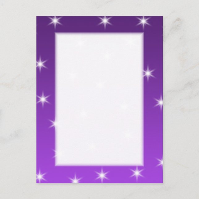 Lila och vita stjärnor, Mönster. Vykort (Framsida)