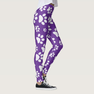 Lila och vitbokSkriv ut Mode-lager Leggings