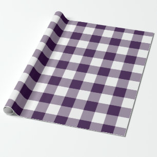Lila- och vitGinghammönster Presentpapper