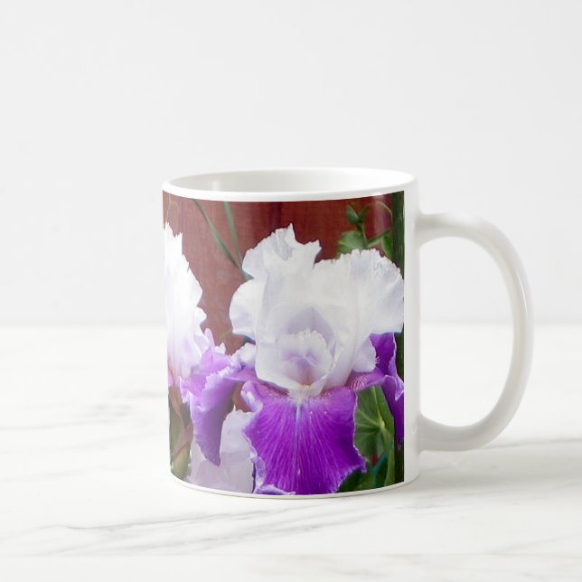 Lila- och vitIrises Kaffemugg (Höger)