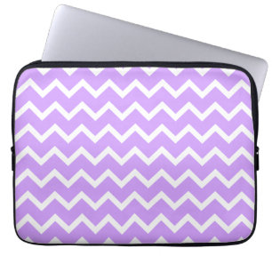 Lila- och vitsicksackStripes. Laptop Fodral