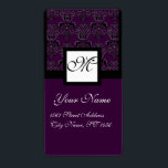 LILA OCH VITSQUARE DAMASK MONOGRAM FRAKTSEDEL<br><div class="desc">Elegant,  klass och unik utformning av Bulgan Lumini (c).Lätt att anpassa med din egen text som en märkre för bröllopsförmån,  osa ,  spara-till-datum,  tack för etiketter,  möhippor,  födelsedagsfester: söt 16, quinceanera,  Bat mitzvah,  returetiketter,  förlovning duschar,  nyfödsel,  babyduschar studenten,  årsdagar eller vad du vill!</div>