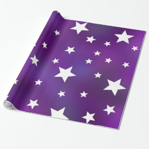 Lila- och vitstjärnamönster presentpapper