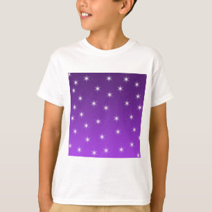 Lila- och vitstjärnor, modell t-shirt