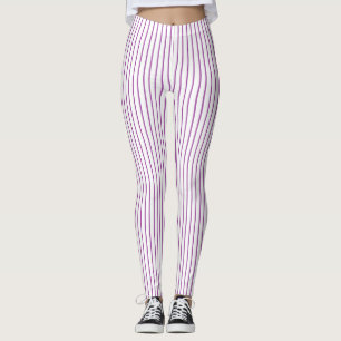 Lila- och vitstreck leggings