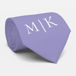 Lila och Vitt Modernt Monogram Slips