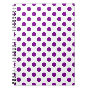 Lila och vitt polka dots anteckningsbok