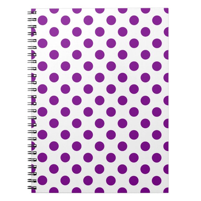 Lila och vitt polka dots anteckningsbok (Framsidan)