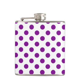 Lila och vitt polka dots fickplunta
