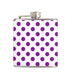 Lila och vitt polka dots fickplunta