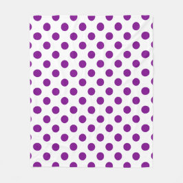 Lila och vitt polka dots fleecefilt