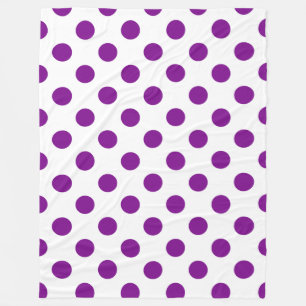 Lila och vitt polka dots fleecefilt