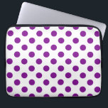 Lila och vitt polka dots laptop sleeve<br><div class="desc">Lila och vitt polka dots</div>