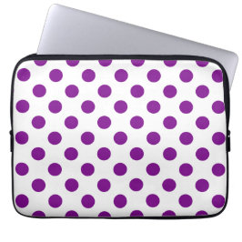 Lila och vitt polka dots laptop sleeve