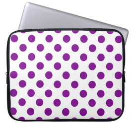 Lila och vitt polka dots laptop sleeve