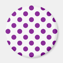 Lila och vitt polka dots magnet