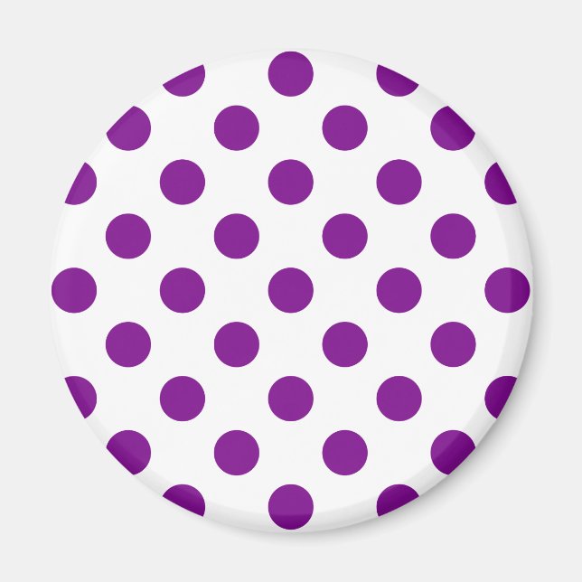 Lila och vitt polka dots magnet (Framsidan)