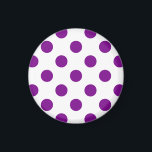 Lila och vitt polka dots magnet<br><div class="desc">Lila och vitt polka dots</div>