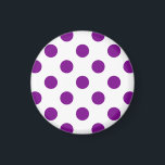 Lila och vitt polka dots magnet<br><div class="desc">Lila och vitt polka dots</div>