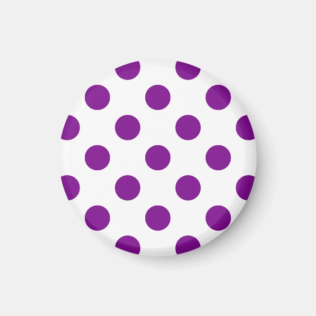 Lila och vitt polka dots magnet (Framsidan)